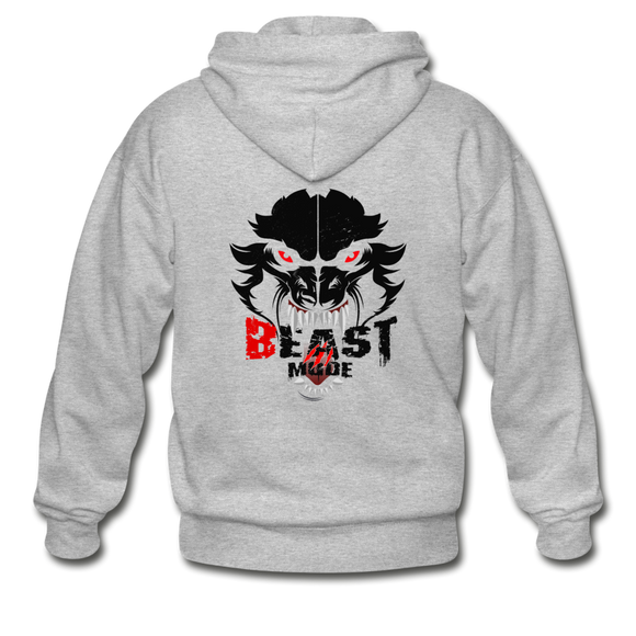 Beastmode Heavy Blend Adult Zip Hoodie - heather gray