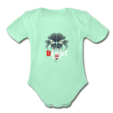 Beastmode Organic Short Sleeve Baby Bodysuit - light mint