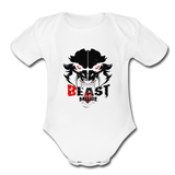 Beastmode Organic Short Sleeve Baby Bodysuit - white