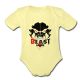 Beastmode Organic Short Sleeve Baby Bodysuit - washed yellow