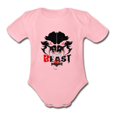 Beastmode Organic Short Sleeve Baby Bodysuit - light pink