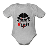 Beastmode Organic Short Sleeve Baby Bodysuit - heather gray