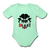 Beastmode Organic Short Sleeve Baby Bodysuit - light mint