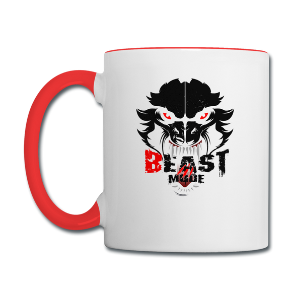 Beastmode Contrast Coffee Mug - white/red